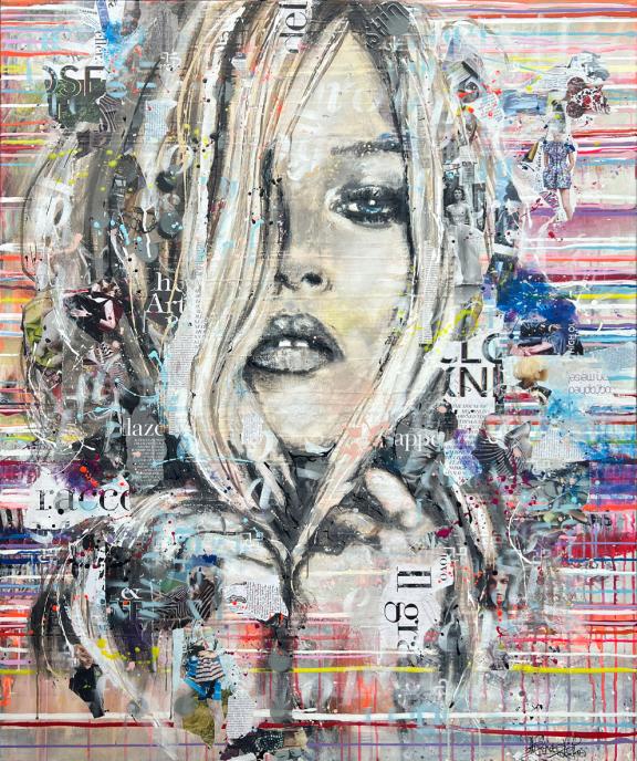Portrait Kate Moss Pop Art Collage