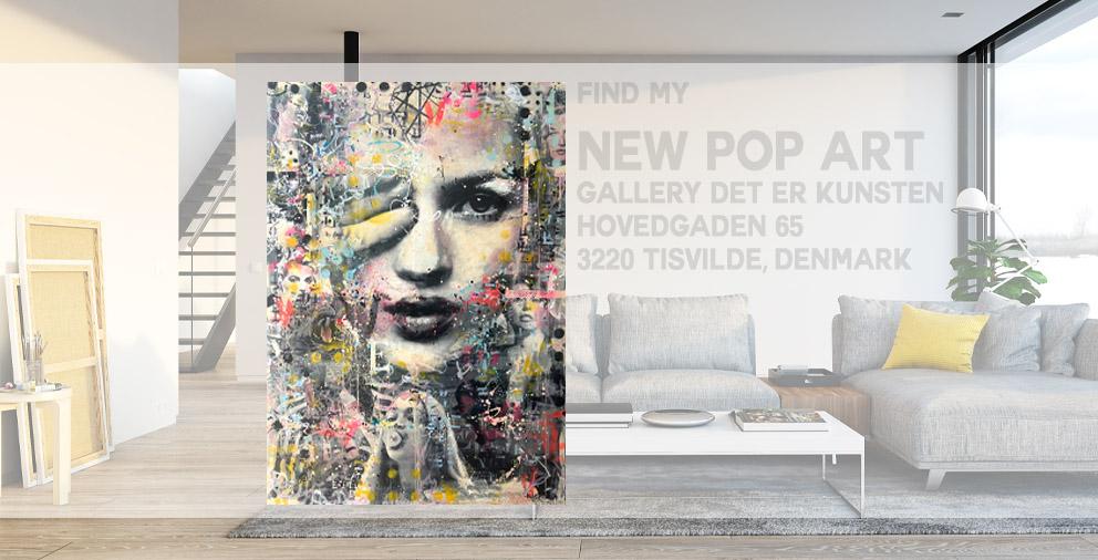 Pop Art Collage von Astrid Stöfhas, präsentiert in der Galerie Det er Kunsten