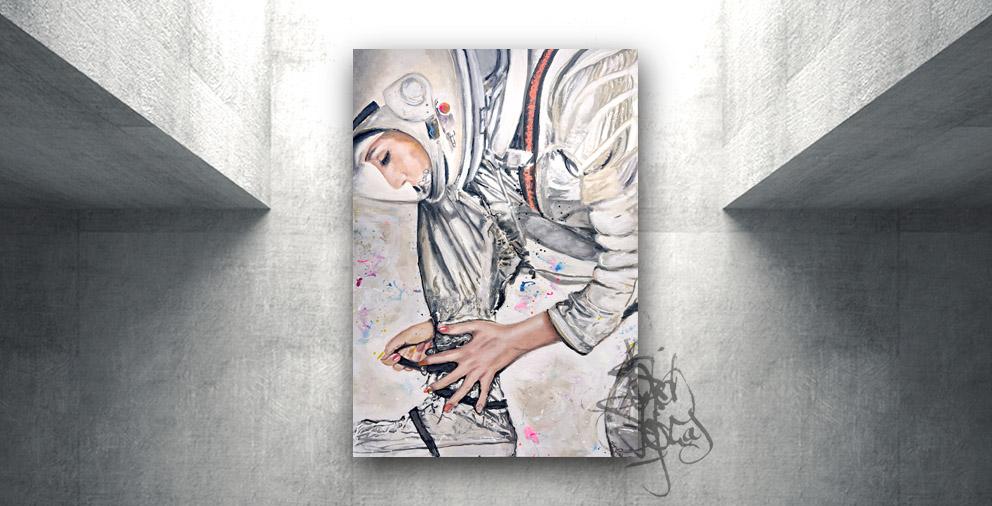 Gemälde Astronautin Astrid Stoefhas